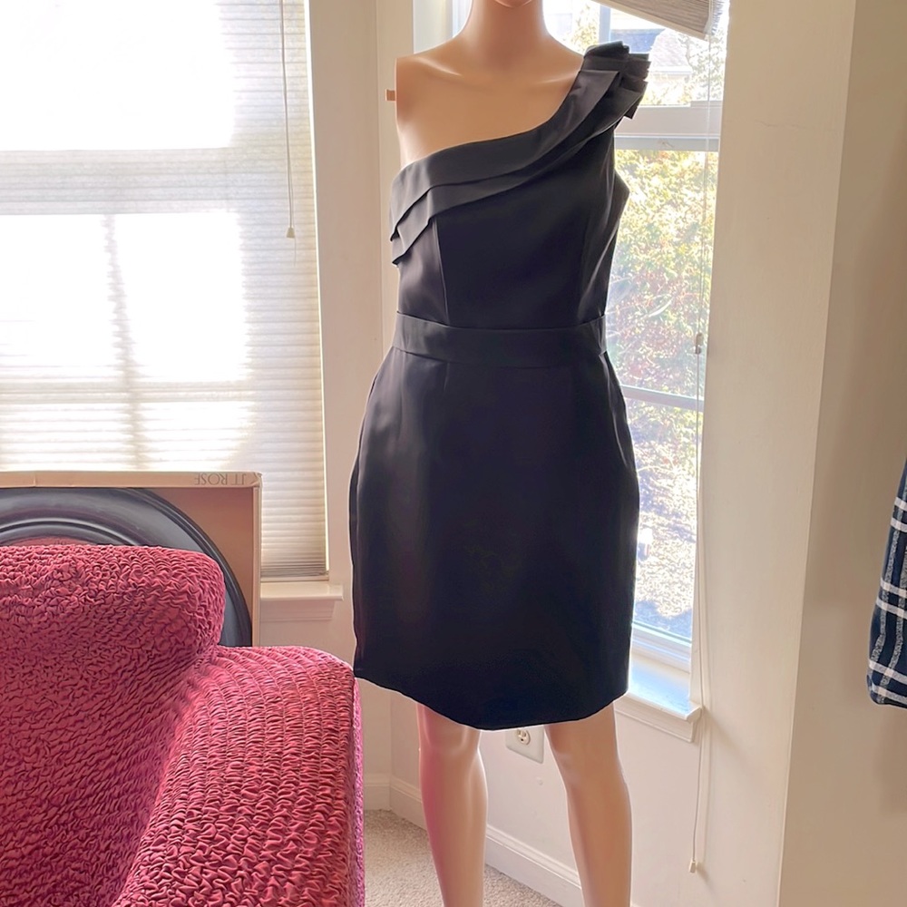 Women’s Ruffle One Shoulder Black Dress Size 10